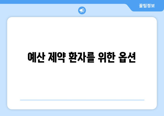 예산 제약 환자를 위한 옵션