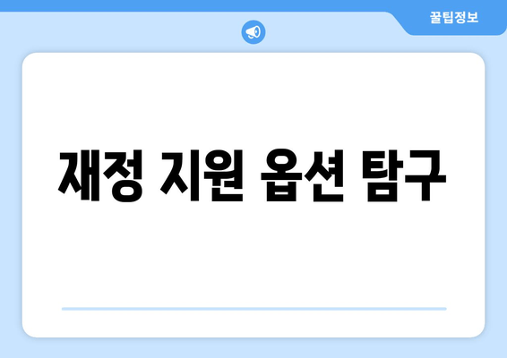 재정 지원 옵션 탐구