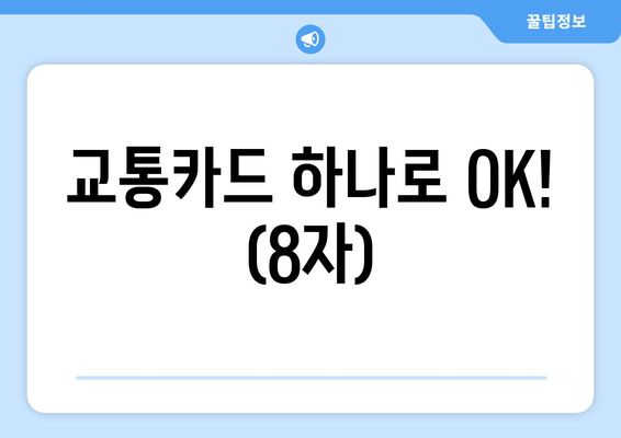 교통카드 하나로 OK! (8자)