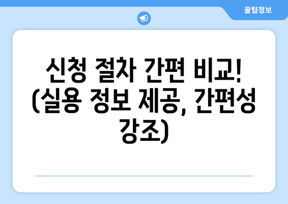 신청 절차 간편 비교! (실용 정보 제공, 간편성 강조)