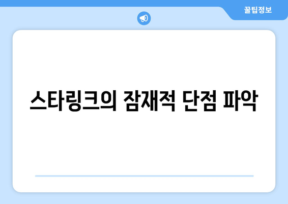 스타링크의 잠재적 단점 파악