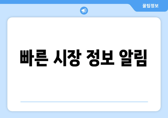 빠른 시장 정보 알림