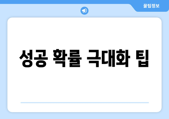 성공 확률 극대화 팁