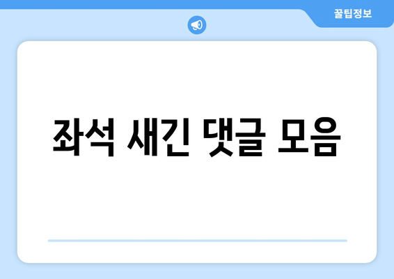 좌석 새긴 댓글 모음