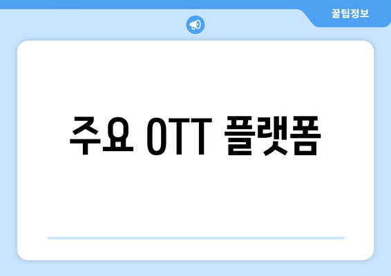 주요 OTT 플랫폼