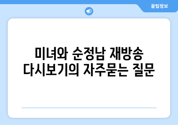 미녀와 순정남 재방송 다시보기