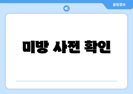 미방 사전 확인