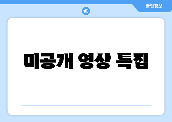 미공개 영상 특집