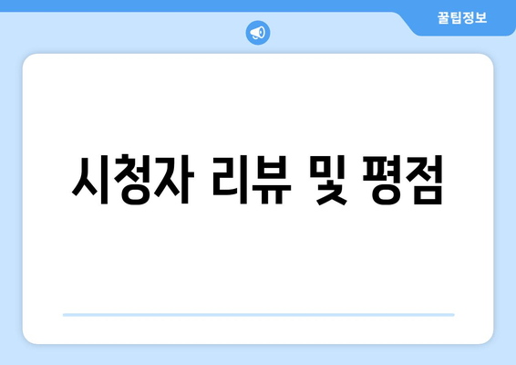 시청자 리뷰 및 평점