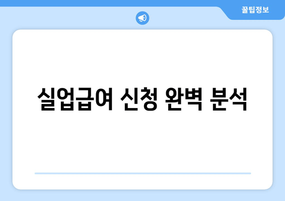 실업급여 신청 완벽 분석