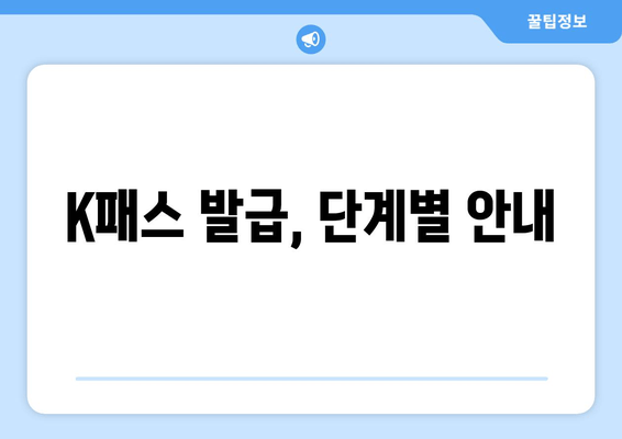 K패스 발급, 단계별 안내