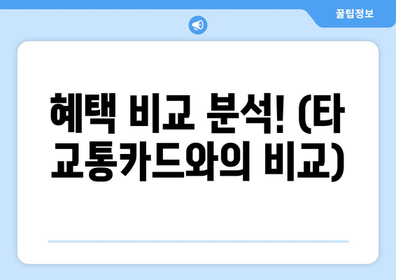 혜택 비교 분석! (타 교통카드와의 비교)