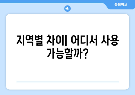 지역별 차이| 어디서 사용 가능할까?