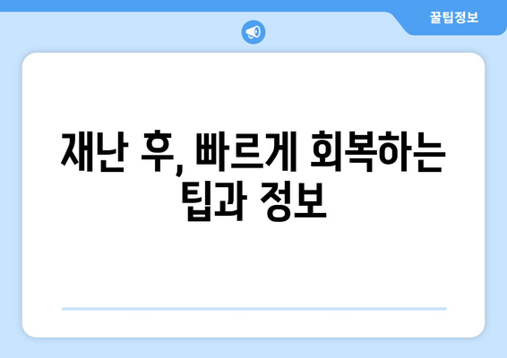 지진, 화재, 홍수! 재난 대비 가이드 | 나와 가족을 지키는 핵심 체크리스트