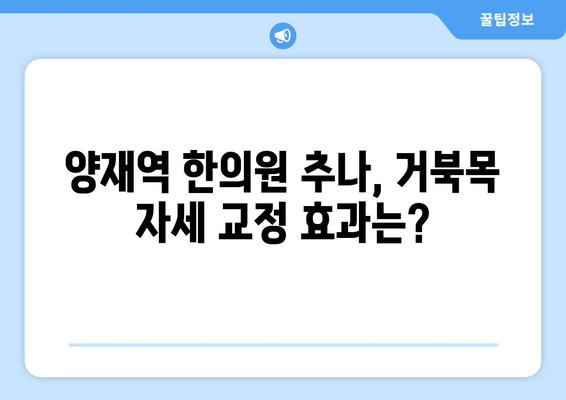 양재역 한의원 추나, 거북목 자세 교정 효과는? | 거북목, 추나요법, 자세교정, 양재역 한의원