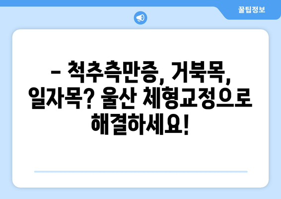 울산 체형교정| 자세 교정으로 건강과 아름다움을 되찾는 솔루션 | 척추측만증, 거북목, 일자목, 통증 완화, 체형 개선