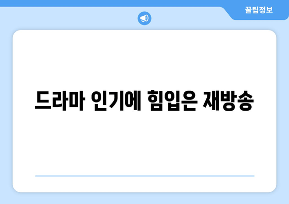 드라마 인기에 힘입은 재방송