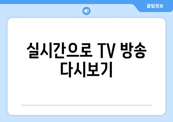 실시간으로 TV 방송 다시보기