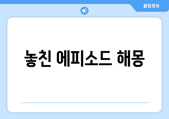 놓친 에피소드 해몽