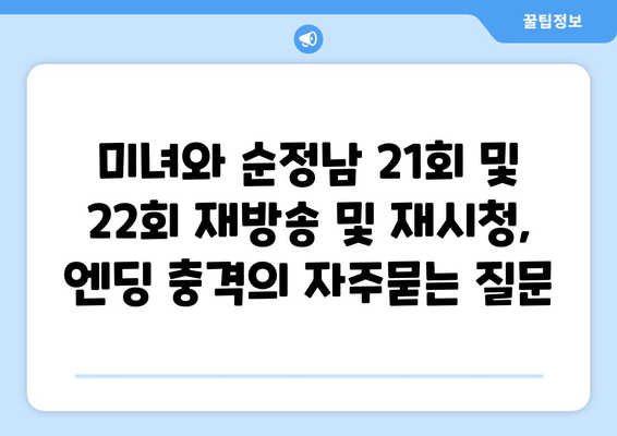 미녀와 순정남 21회 및 22회 재방송 및 재시청, 엔딩 충격