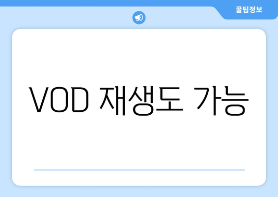 VOD 재생도 가능