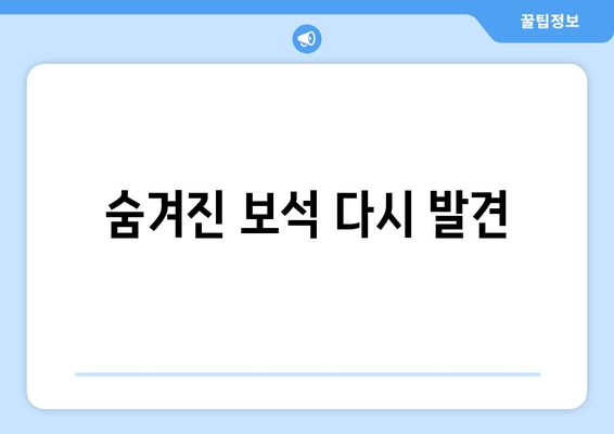 숨겨진 보석 다시 발견