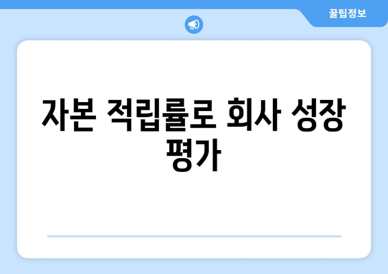 자본 적립률로 회사 성장 평가