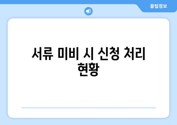 서류 미비 시 신청 처리 현황