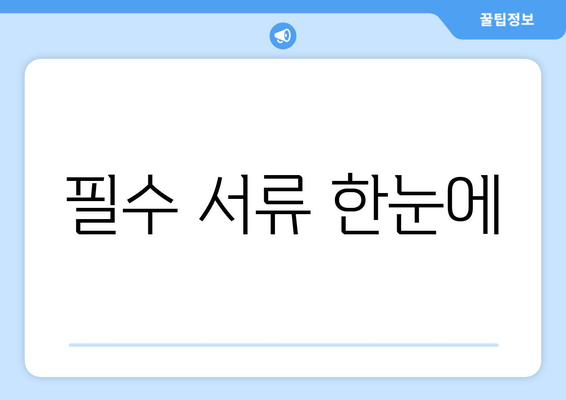 필수 서류 한눈에