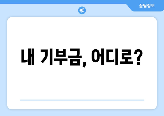 내 기부금, 어디로?