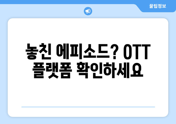 놓친 에피소드? OTT 플랫폼 확인하세요