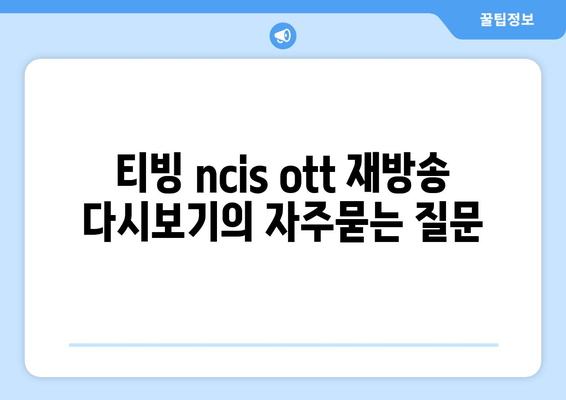티빙 ncis ott 재방송 다시보기