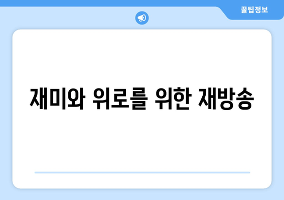 재미와 위로를 위한 재방송