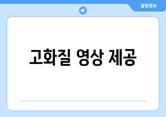 고화질 영상 제공