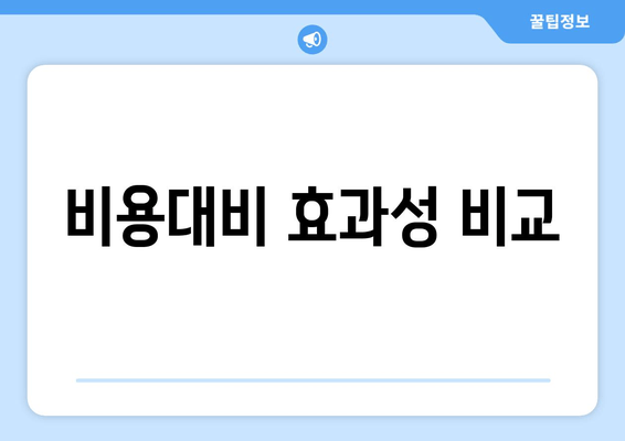 비용대비 효과성 비교