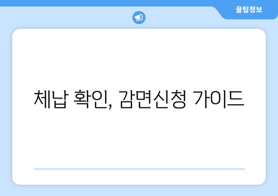 체납 확인, 감면신청 가이드