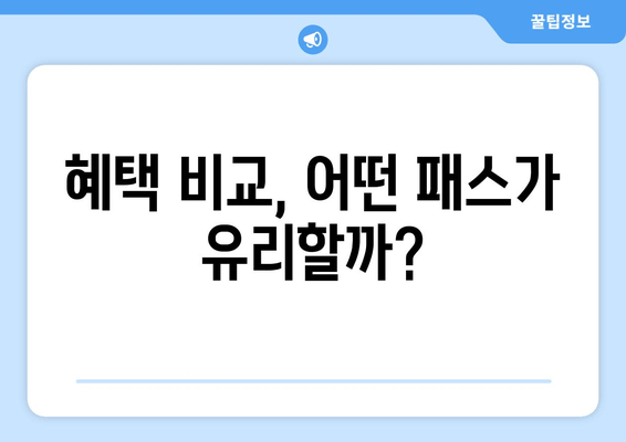 혜택 비교, 어떤 패스가 유리할까?