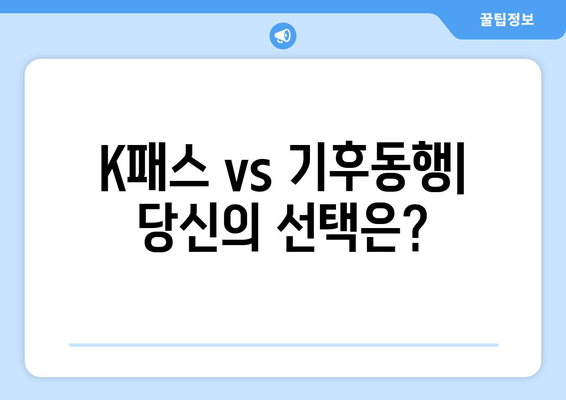 K패스 vs 기후동행| 당신의 선택은?
