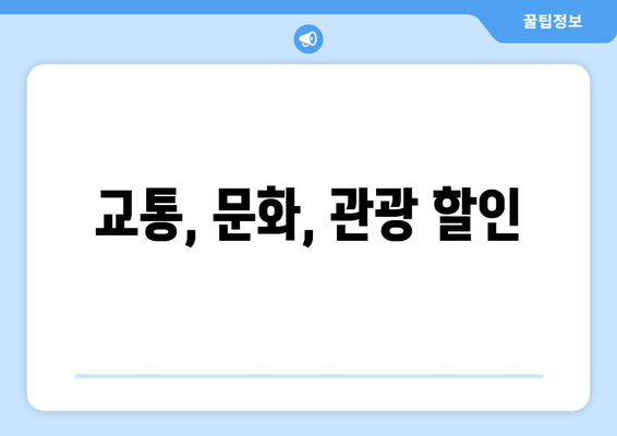 교통, 문화, 관광 할인