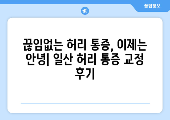 일산 허리 통증 교정 후기| 자세 교정과 재활, 통증 완화 경험 공유 | 허리 통증, 일산, 자세 교정, 재활, 후기