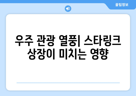 우주 관광 열풍| 스타링크 상장이 미치는 영향