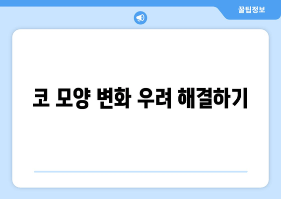 코 모양 변화 우려 해결하기