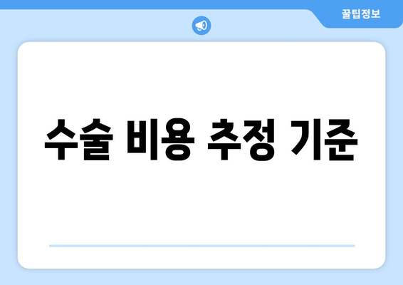 수술 비용 추정 기준