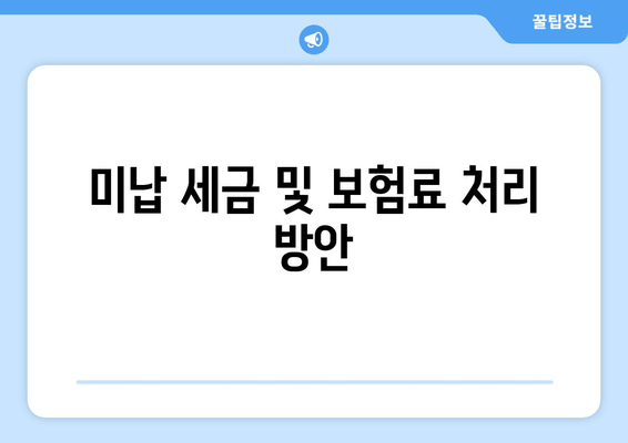 미납 세금 및 보험료 처리 방안