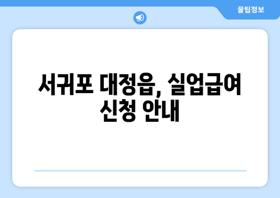 서귀포 대정읍, 실업급여 신청 안내