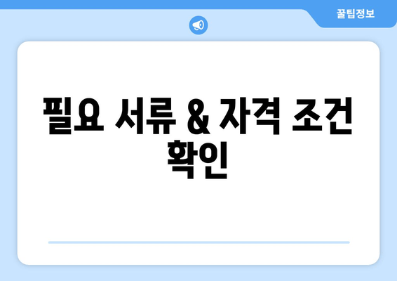 필요 서류 & 자격 조건 확인