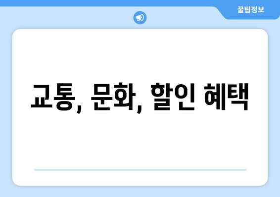 교통, 문화, 할인 혜택