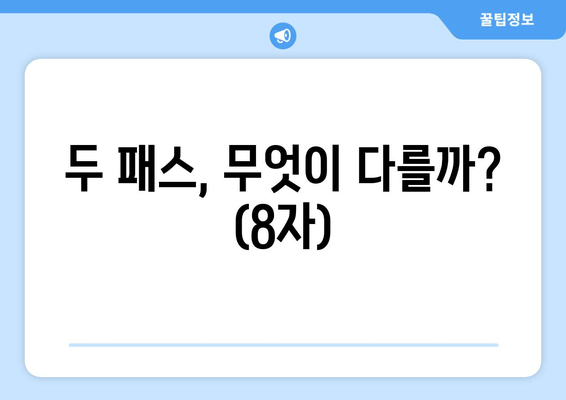 두 패스, 무엇이 다를까? (8자)