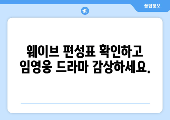 임영웅 "마이 리틀 히어로" 웨이브 무료 시청 & 편성표 확인 | 드라마 다시보기, 실시간 방송, VOD