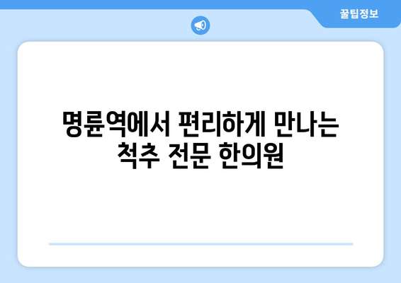 명륜역 야간 진료 한의원 | 자세 교정 치료, 척추 건강 관리, 통증 완화